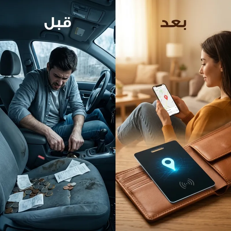 بطاقة تحديد المواقع ذكية - تتبع دقيق للموقع عبر التطبيق - نحيفة جداً (تصميم بطاقة) - مثالية للمحافظ والحقائب