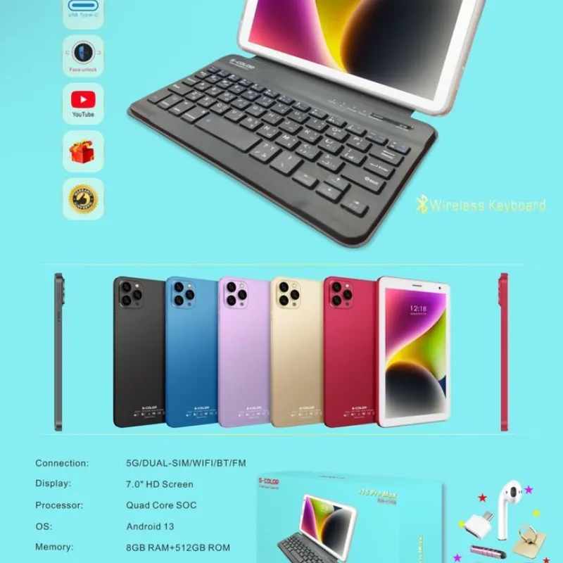 تابلت مزود بكيبورد شبيه الايفون i15 Pro- ضمان عام