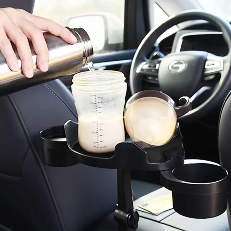 • Car Cup Holder Expander, Car Food Tray, 360° -  حامل أكواب للسيارة