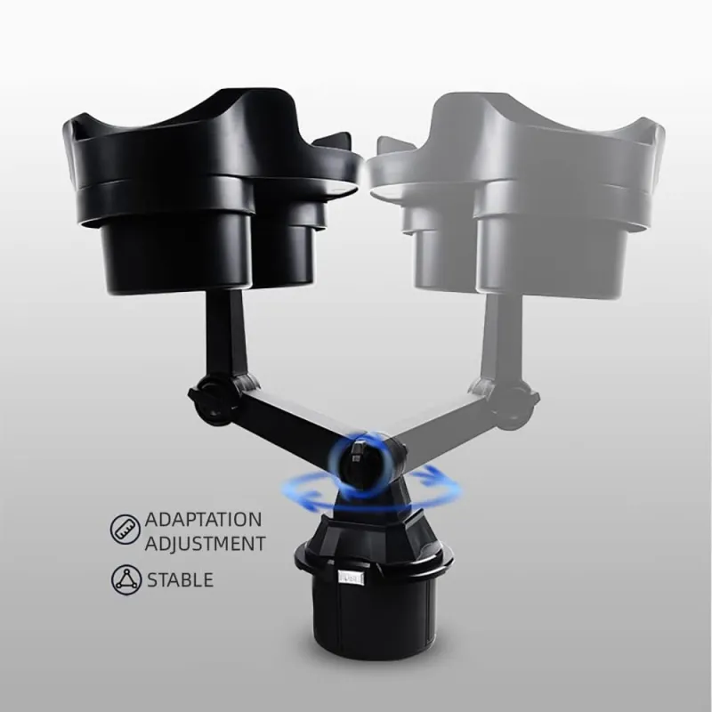 • Car Cup Holder Expander, Car Food Tray, 360° -  حامل أكواب للسيارة
