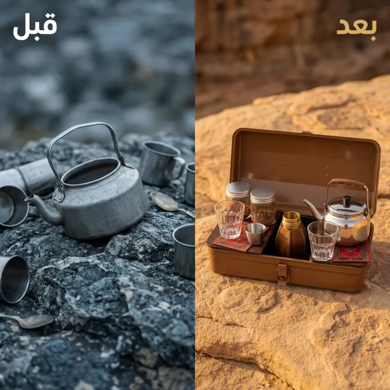 طقم عزبة الشاي و القهوة للرحلات والطلعات