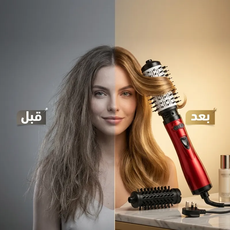 فرشاة تصفيف الشعر الدوارة - ضمان ١٢ شهر