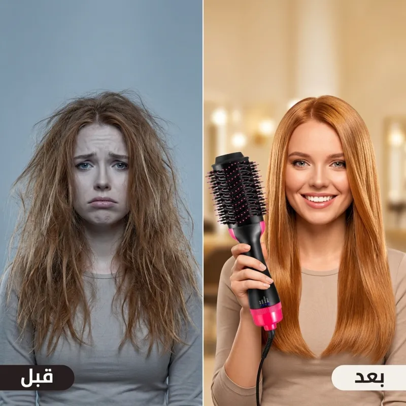 فرشاة تصفيف الشعر 4 في 1 – تجفيف وتنعيم مع تكثيف